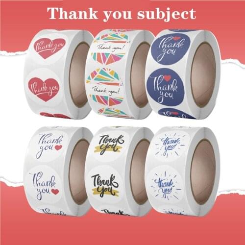 500PCS/Thank you theme sticker scrapbook seal Christmas gift birthday party decoration kraft paper bag sticker stationery label