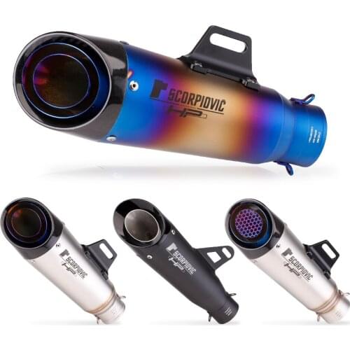 51MM 61mm Modified Motorcycle Carbon Fiber Exhaust Muffler for YZF R6 R15 R3 MT07 zx6r z800 z900 mt09 fz09 ninja400 z400