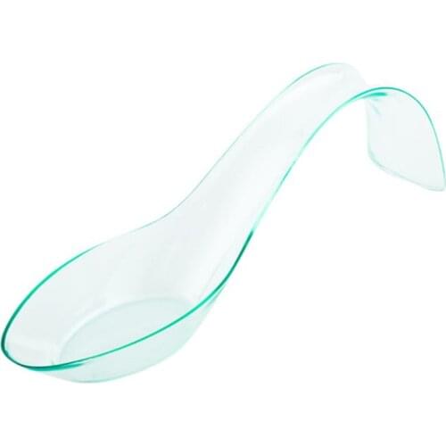 Free Shipping Party Wedding Supplies, Disposable Plastic Tableware, 128*32mm Transparent Green Dessert Spoon, 20/Pack