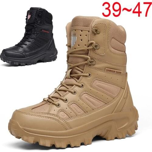 Brand Mens Military Comfortable Boots Non-slip Men Ankle Training Winter Waterproof For Man Men Motorcycle Outdoor Desert Boots