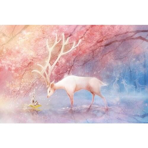 Cherry blossom elk The wooden puzzle 1000 pieces ersion jigsaw puzzle white card adult childrens educational toys