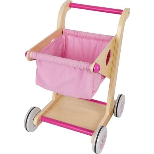 Kids Children Boys\/Girls Supermarket Shopping Trolley Cart Wooden Trolley