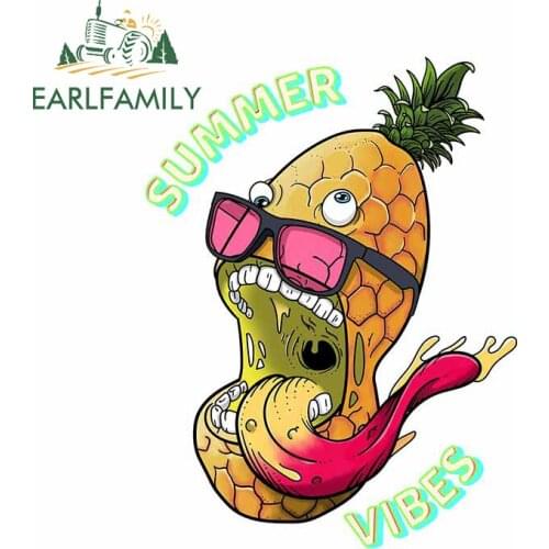 EARLFAMILY 13cm x 9.8cm for Summer Vibes 2020 Car Stickers Waterproof Motorcycle Helmet Anime Laptop Decoration Window Decal