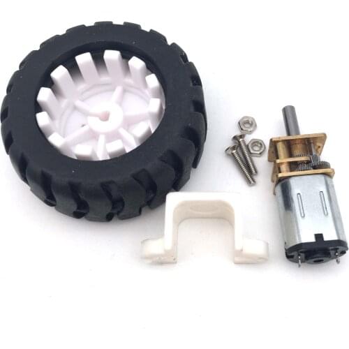 N20 DC 6V Metal Gear Motor 30-3000 RPM Electric Micro Encoder Motor with 43MM Wheel Screws Mounting Bracket Coupling Kit