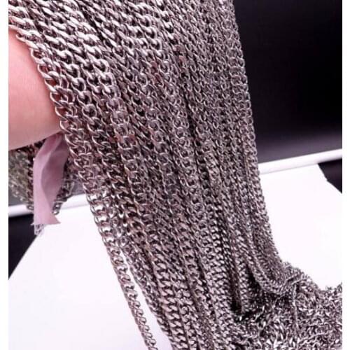 Lot meters 4.5mm/5mm sale in Bulk Jewelry Making Stainless Steel Jewelry findings marking Curb chain Link DIY Necklace bracelet
