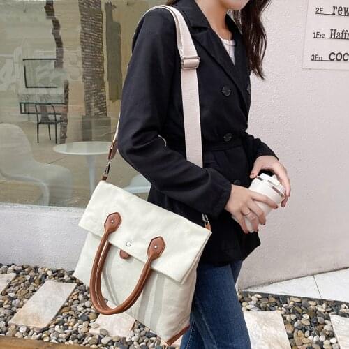 HISUELY Simple fold Canvas Shoulder Bags Large Capacity Handbag Casual Crossbody lady Handbag bolsos Female Designers Top-handle