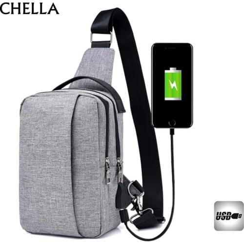 Men Women Backpack Anti Theft Teenager Canvas Chest Bag Large Casual USB Rechargeable Boy Single Shoulder Sac A Dos Homme BP0223