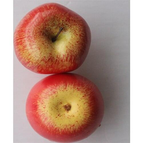2 pcs red Delicious Apple Fruit 8cm * 7.5cm Artificial Simulation Cute Apple Fruits Toys for Wedding Photograph Props