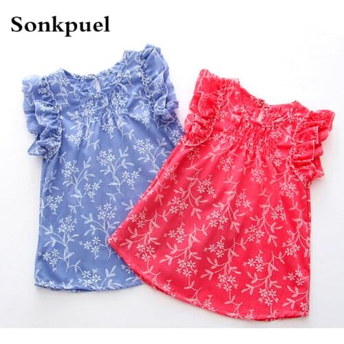 Toddler Baby Summer Dress Girls Sleeveless Flower Print Kids Dresses Cotton Children Princess Dress for Girl Birthday Party