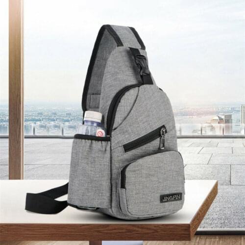 Men Women Shoulder Bag Sling Chest Pack USB Charging Sports Crossbody Handbag