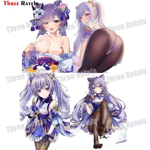 Three Ratels F715 Keqing Genshin Impact Customizable Anime Sicker For Fuel Tank Cap&Rearview Mirror Cover Decor Decal Car Decal