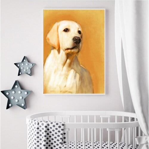 Nordic Style Pet Dog Animal Canvas Art Prints Painting Posters Funny Cartoon Animal Wall Pictures For Kids Room Decoration