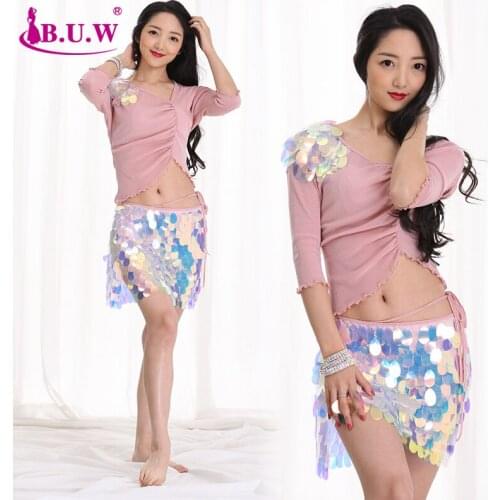 New woman 2019 belly dance sequins hipscarf suits female Oriental dance acrobatics clothing