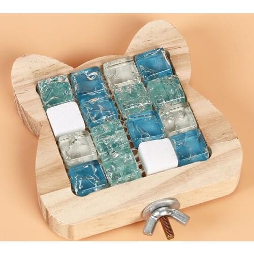 New Rabbit Totoro Hamster Summer Toy Double-Sided Wooden Pet Springboard Rabbit Small Pet With Cooling Mat Pad Cage Toys