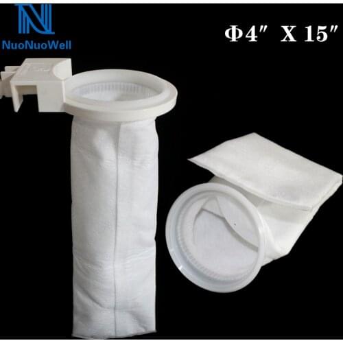 NuoNuoWell 1x Polypropylene Aquarium Filter Sock Bag 4''x15'' Fish Tank Bottom Filter PP Bag 75 Micron Filtration High Density