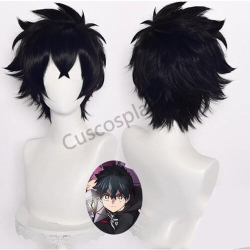 Takerlama Kemono Jihen Kabane Kusaka Cosplay Wig Men Short Black Hair Headwear Curly Halloween Anime Props