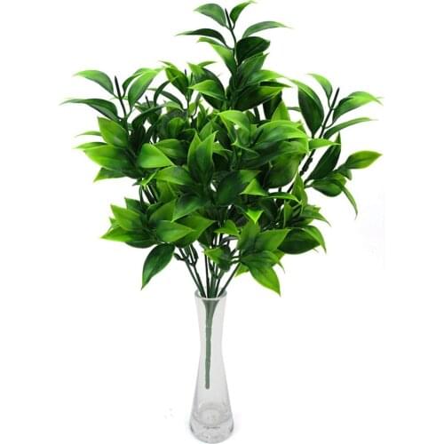 Fake 7 Forks/Bouquet 35 Leaves Artificial Orange Leaf Simulation Plants Home Balcony Garden Landscape Decoration Accessories