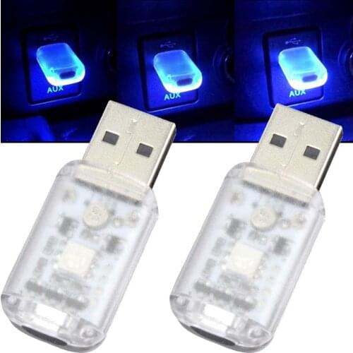 Cigarette Lighter USB Universal Atmosphere Light LED Colorful Night Free Modification Car Atmosphere Light Decoration Interior