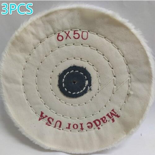 3PCS 6inch White Cloth Wheels Buffing Polishing Wheel for Wood Metal Jewelry Mirror Polish Grinder Pad Abrasive Tool
