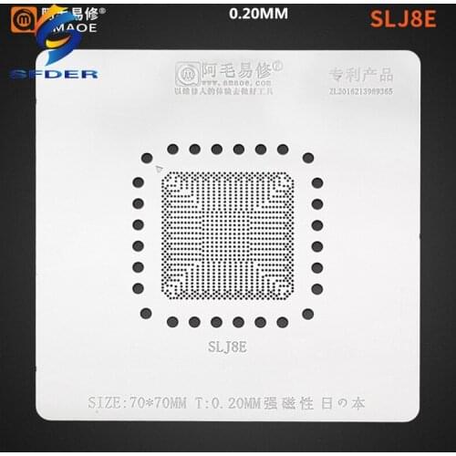 AMAOE BGA Stencil Reballing For Macbook CPU Chip IC 3th Generation SLJ8E Tin Plant Net Rework Heat Template Square Hole 0.20MM
