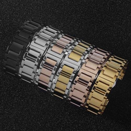 Solid 316L Stainless Steel Watchbands Silver 18mm 20mm 21mm 22mm 23mm 24mm Metal Watch Band Strap Wrist Watches Bracelet
