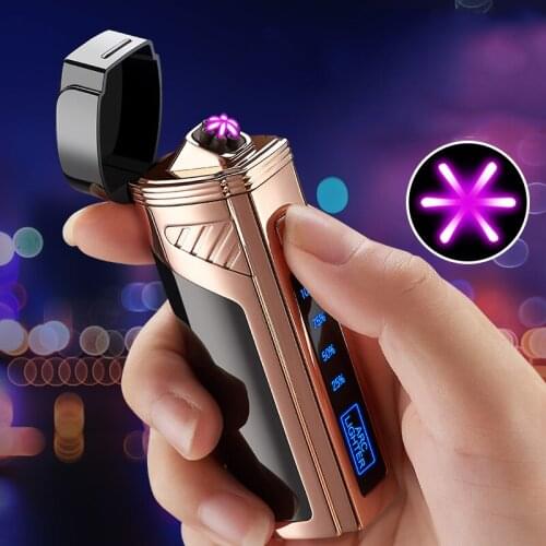 Upscale Windproof Six Arc Plasma Lighter Usb Lighter Camping Metal Mini Outdoor Survival Survival Lighters Gadgets for Men