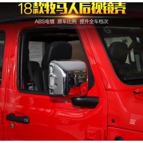 1Pair Carbon Fibre Protective Rearview Mirror Decorated Cover For Jeep Wrangler 2018 ACA115