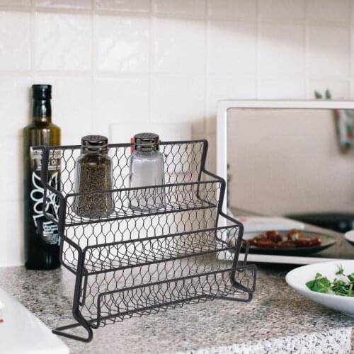 1Pc Desktop Storage Rack Spice Racks Stepped Structure Stand Storage Basket