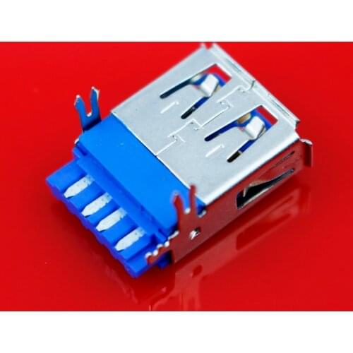 1pcs 3.0 USB Female Ports Jacks 9P USB3.0 Female Plug Connectors Soldering Type Interface 2DIP Foot high quality US-125