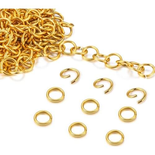 200pcs/lot 3/4/5mm Gold Stainless Steel Jump Rings Split Rings Connectors For Diy Jewelry Finding Making Accessories Wholesale
