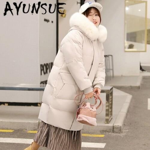 AYUNSUE Plus Size Jacket Women White Duck Down Coat Winter Down Jacket Women Jacket Korean Puffer Jacket Casaco 805 YY1268
