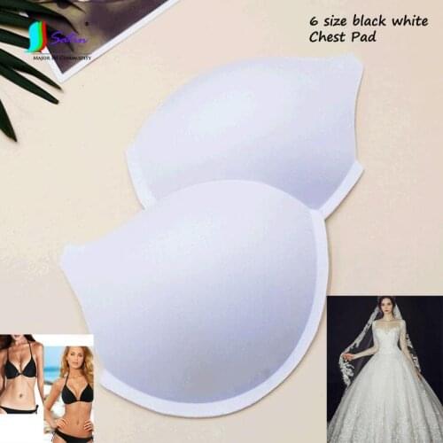 Large Black White Vest Sponge Traceless Bra Swimsuit Bikini Underwear Wedding Dress Decorate Pressed Edge High Quality Chest Pad