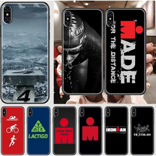 Triathlon Ironman Phone Case Cover Hull For iphone 5 5s se 2 6 6s 7 8 12 mini plus X XS XR 11 PRO MAX black painting coque