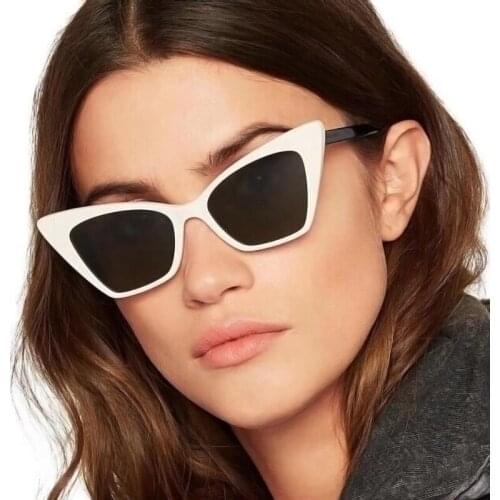 DENISA 2021 New Fashion Cateye Sunglasses Women Vintage Retro Cat Eye Sunglasses Ladies Small Shades Brand Eyewear Oculos G97075