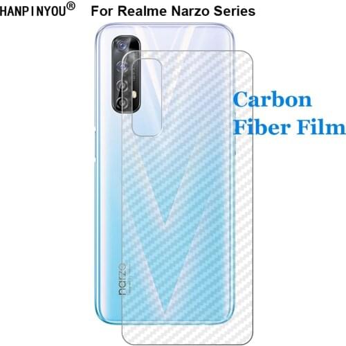 For Realme Narzo 30A 30 10 10A 20 20A Pro 3D Anti-fingerprint Soft Carbon Fiber Back Film Rear Screen Protector Sticker