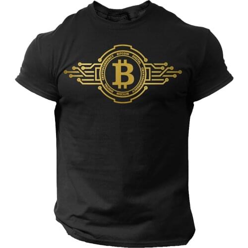 Bitcoin T-Shirt Crypto Currency Traders Gold Coin Black Shirt