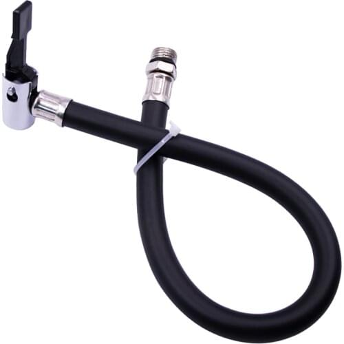 Flexible hose for pump with quick release adapter, tire inflator gun hose with handpiece, compressor hose