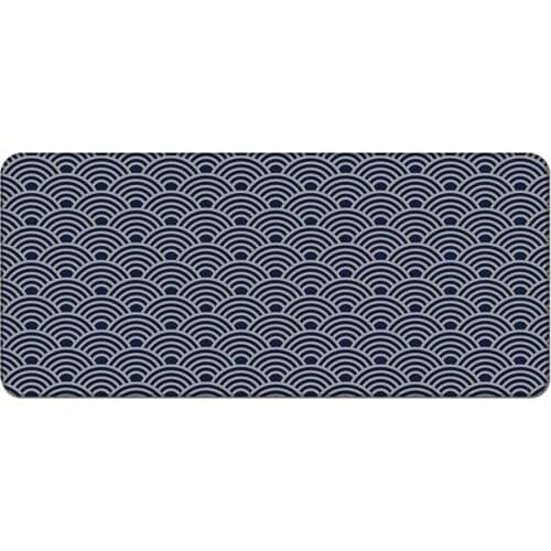 Pure Color Geometry Retro Wave Design Gaming Mouse Pad For Office House Natural Rubber Anti-slip Grey Red Blue Large Table Mat