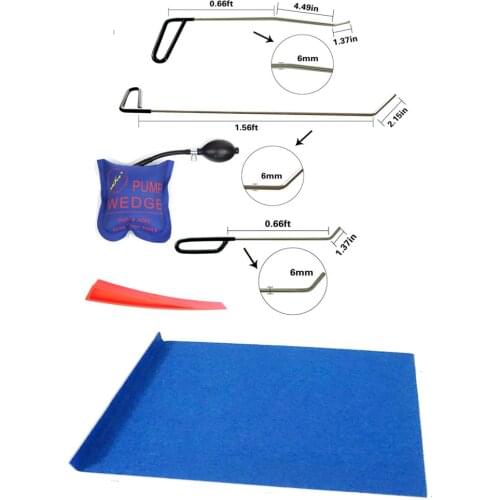 3pcs Hook Rods Paintless Dent Repair Tools Car Window Protector Window Guard Dent Removal Tools Car Pump Wedge Set Kit