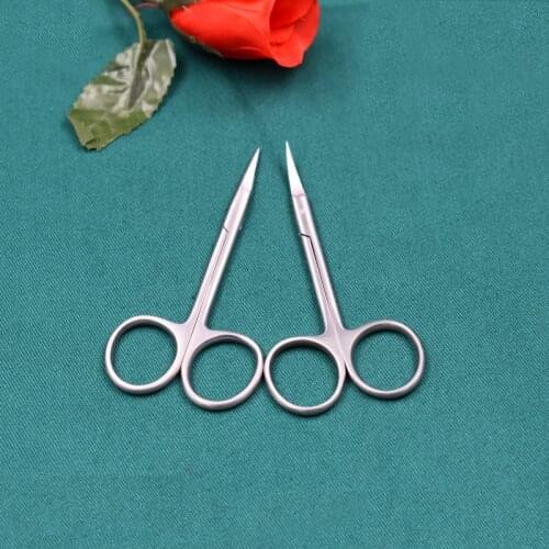 Beauty equipment fine cut eye corner scissors straight bend pointed double eyelid plastic surgery tool fat scissors