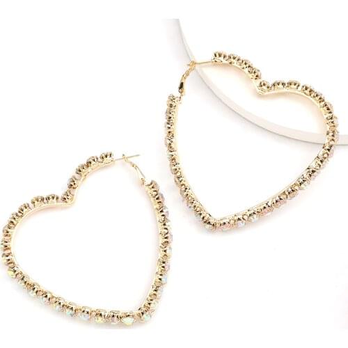Fashion New Irregular Metal Heart-shaped Earrings, womens Exaggerated Atmosphere, Popular Temperament Jewelry Accessories