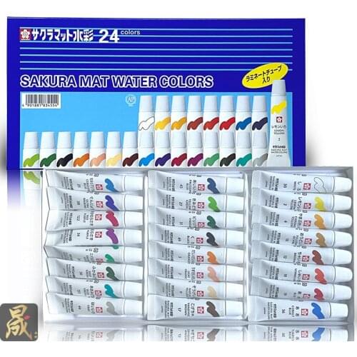 Original Japanese 24colors Translucent Watercolor Paint Water Color Paint Set 5ml Tube Acuarelas Art Supplies for Artist