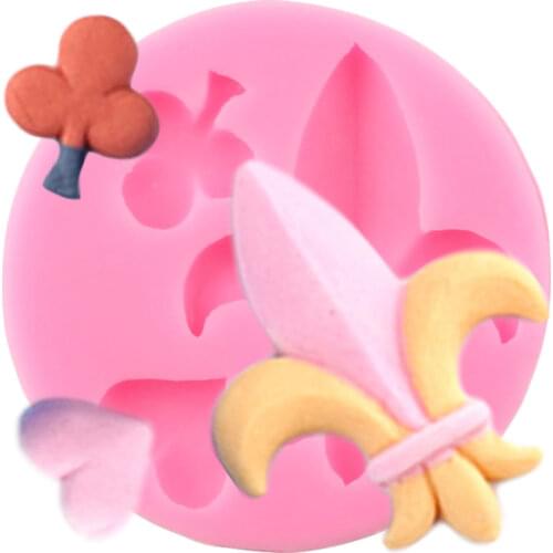 Poker Flower Heart Silicone Molds DIY Party Cupcake Topper Fondant Cake Decorating Tools Candy Clay Chocolate Gumpaste Moulds