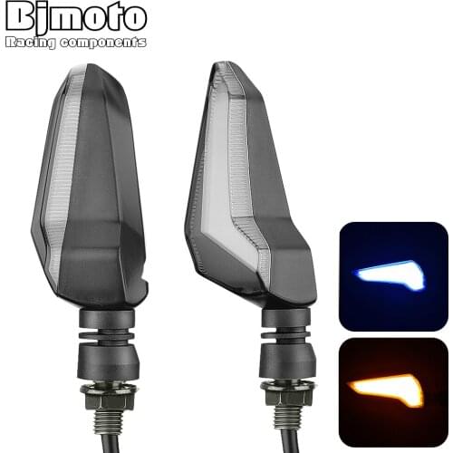 BJMOTO Pair Motorcycle Turn Signals 12V M10 LED Amber Blue Motorbike Indicator Blinker Light For Honda Kawasaki BMW Yamaha