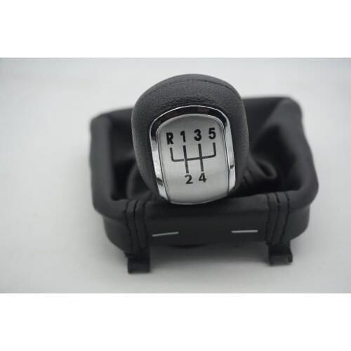 5 Speed Car Manual Gear Shift Knob With Boot Slivery Cap for Skoda Superb 3T MKII (08-12) SUPERB MK2 II 2 the frame is gift