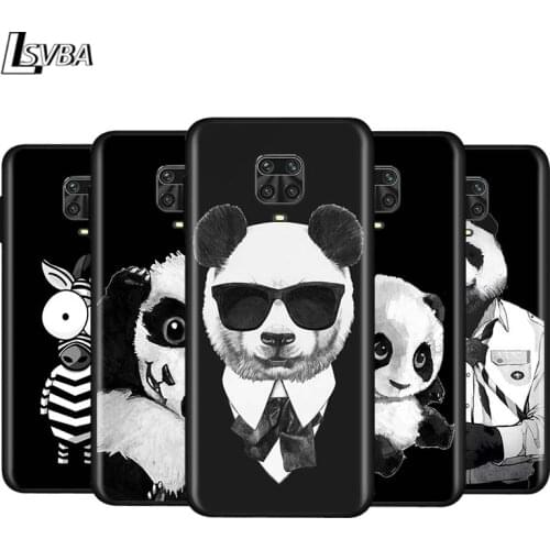 Cute Animal Panda for Xiaomi Redmi Note 9 9T 9S 9Pro Max 8T 8Pro 8 7 6 5 Pro 5A 4X 4 Silicone Black Phone Case