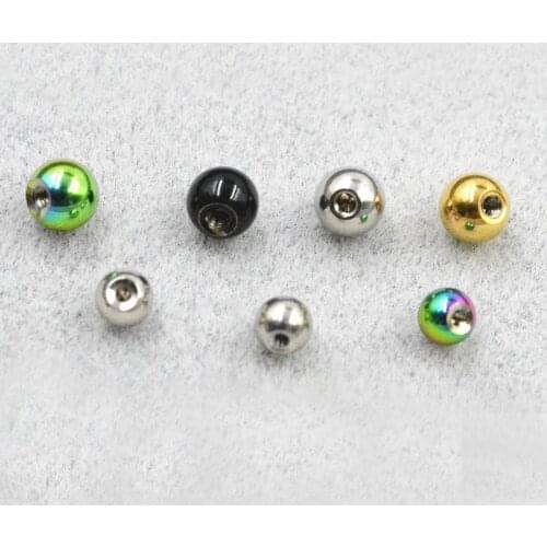 50X 14g 16g Replacement Spare BALLS Ear, Nose, Lip,Eyebrow Bars Multicolor Beads DIY Stainless Steel Body Jewelry