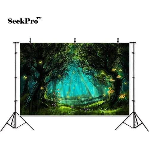 Thin vinyl forest trees flowers glitter baby children photo Background Printed Professional indoor Photographic studio Backdrops