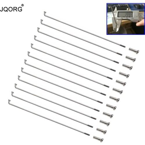 38 Pieces One Lot Diameter 2.0 mm 304 Stainless Steel Bicycle Spokes J-bend Round Body Sliver Color Mountain Bike Spokes & Caps