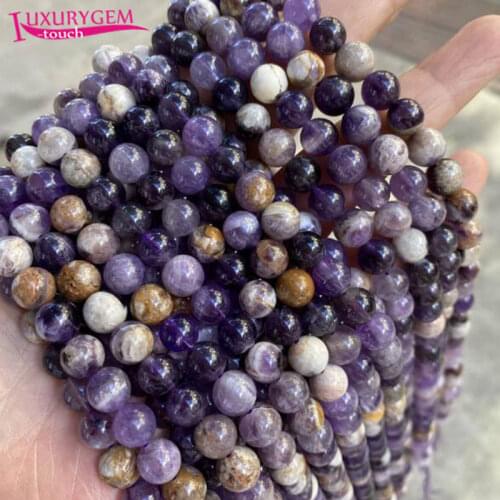 High Quality Natural Multicolor Amethysts Crystal Stone Round Loose Spacer Smooth Beads 6/8/10mm DIY Jewelry Accessory 38cm sk77